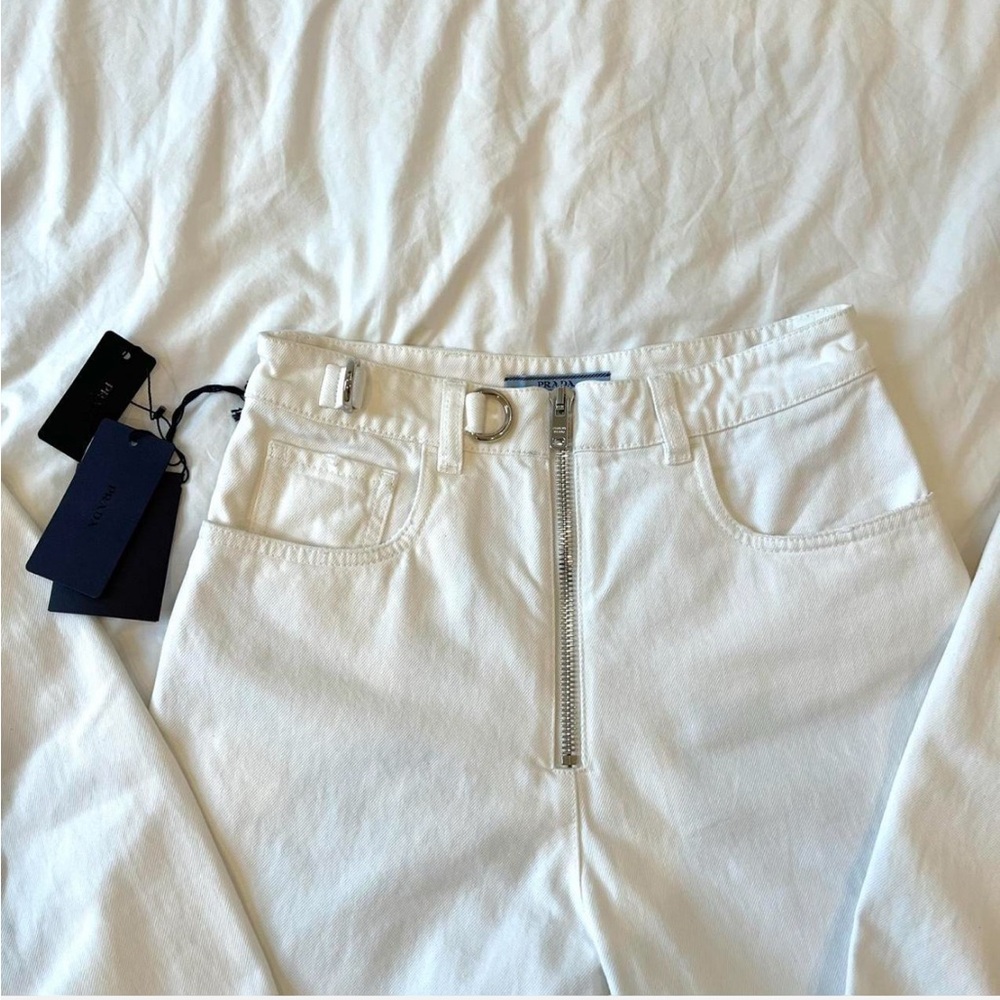 Prada Ivory Denim Trousers